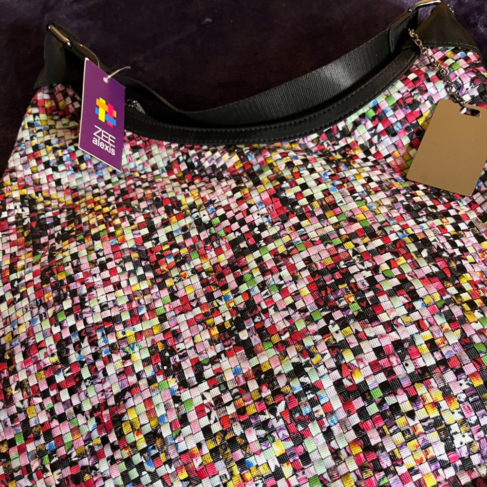 Colorful Woven Hobo Bag